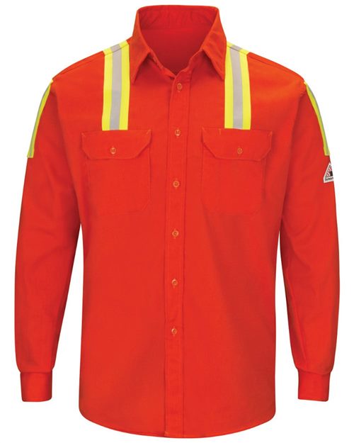 Bulwark - Enhanced Visibility Long Sleeve Uniform Shirt - Long Sizes - SLATORL