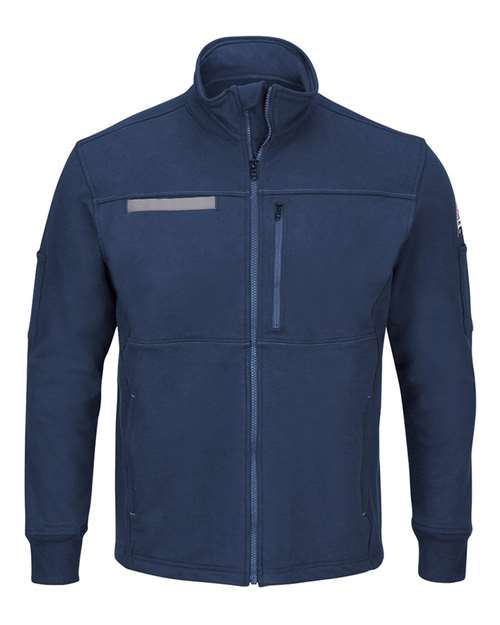 Bulwark - Zip Front Fleece Jacket-Cotton /Spandex Blend - Long Sizes - SEZ2L