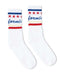 SOCCO - USA-Made Striped Crew Socks - SC100