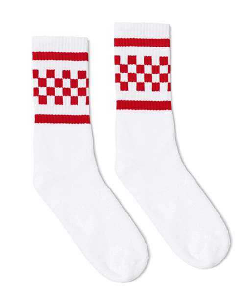 SOCCO - USA-Made Checkered Crew Socks - SC300