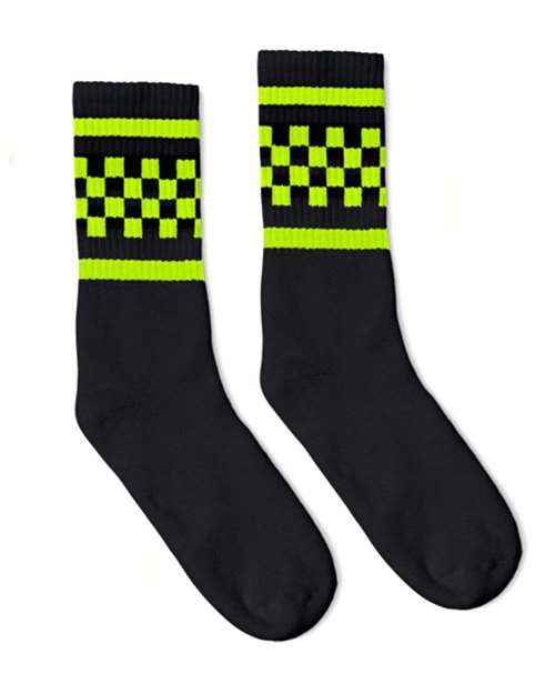 SOCCO - USA-Made Checkered Crew Socks - SC300