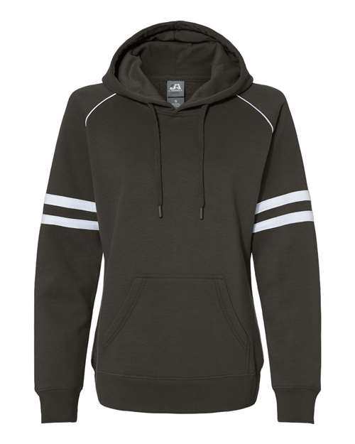 J. America - Women's Varsity Fleece Piped Hooded Sweatshirt - 8645