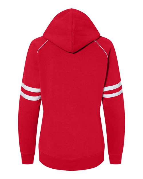 J. America - Women's Varsity Fleece Piped Hooded Sweatshirt - 8645