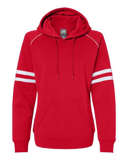 J. America - Women's Varsity Fleece Piped Hooded Sweatshirt - 8645