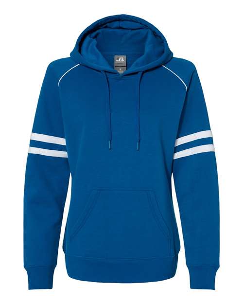 J. America - Women's Varsity Fleece Piped Hooded Sweatshirt - 8645