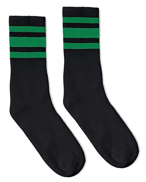 SOCCO - USA-Made Striped Crew Socks - SC100