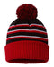 Richardson - Stripe Pom Cuffed Beanie - 134