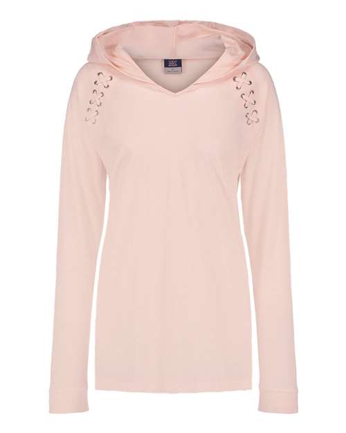 MV Sport - Women's Lace Shoulder Hooded Pullover T-Shirt - W19467