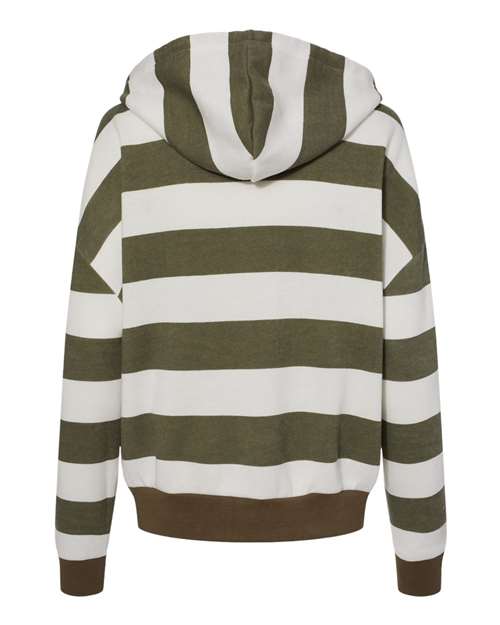 MV Sport - Women's Striped Fleece Boxy Hooded Sweatshirt - W21721