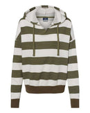 MV Sport - Women's Striped Fleece Boxy Hooded Sweatshirt - W21721