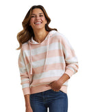 MV Sport - Women's Striped Fleece Boxy Hooded Sweatshirt - W21721