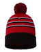 Richardson - Stripe Pom Cuffed Beanie - 134