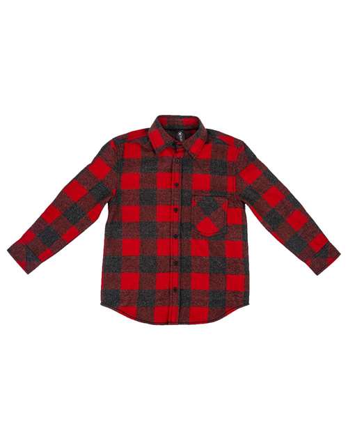 Burnside - Youth Open Pocket Long Sleeve Flannel Shirt - 4212