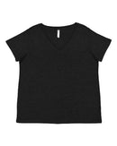 LAT - Curvy Collection Women's Fine Jersey V-Neck Tee - 3817