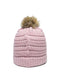 Outdoor Cap - Cable Knit Faux Fur Pom - OC805