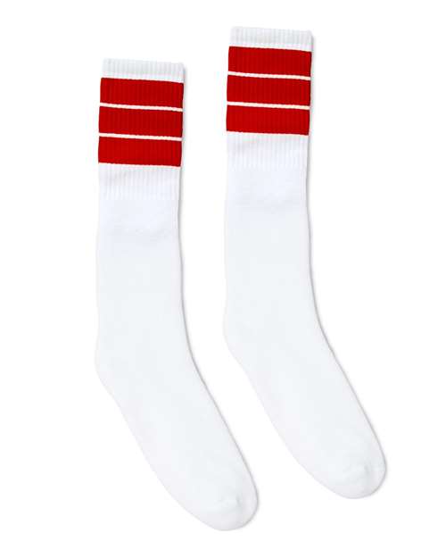 SOCCO - USA-Made Striped Crew Socks - SC100