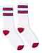 SOCCO - USA-Made Striped Crew Socks - SC100