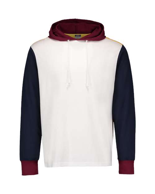 MV Sport - Dean Peached Jersey Colorblocked Hooded Long Sleeve T-Shirt - 20457