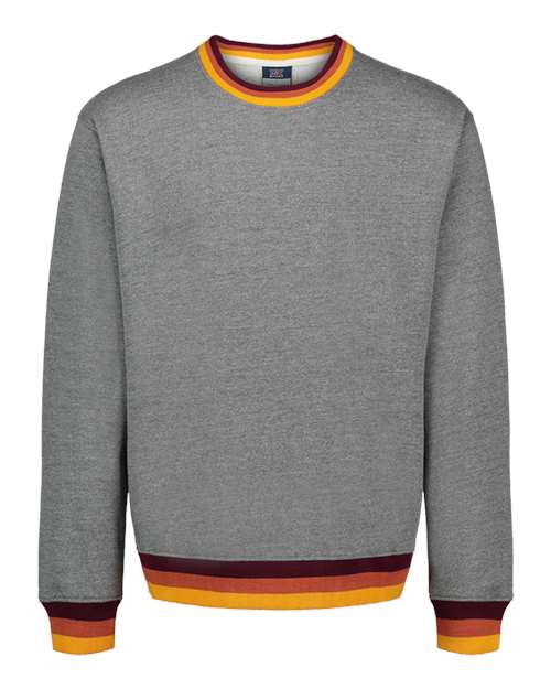 MV Sport - Classic Fleece Striped Crewneck Sweatshirt - 19144