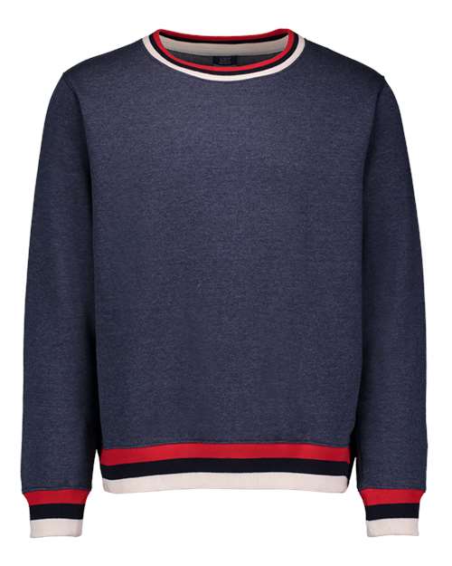 MV Sport - Classic Fleece Striped Crewneck Sweatshirt - 19144