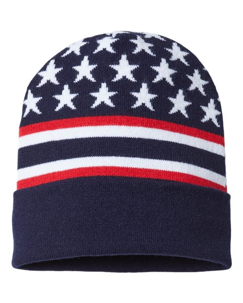 CAP AMERICA - USA-Made Patriotic Cuffed Beanie - RK12